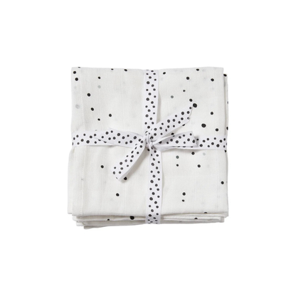 Pack 2 Muselinas Pequeñas - Dreamy Dots - Blanco | Done by deer