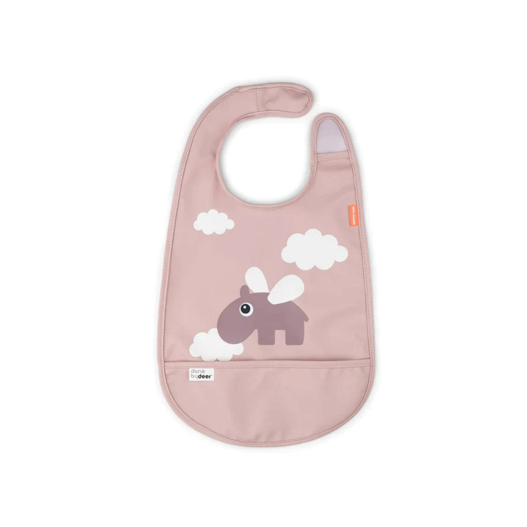 Babero con Velcro Happy Clouds - Rosa