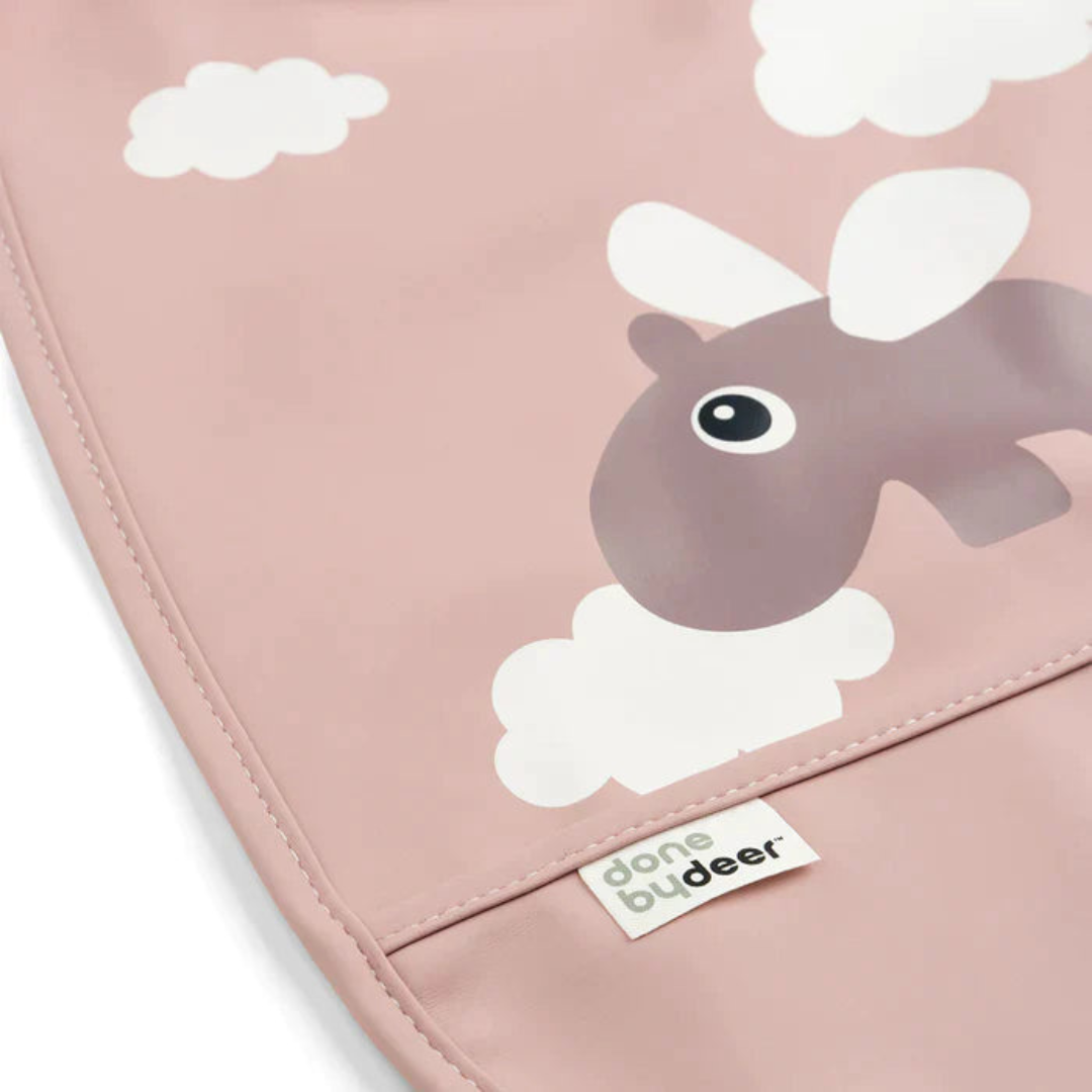 Babero con Velcro Happy Clouds - Rosa