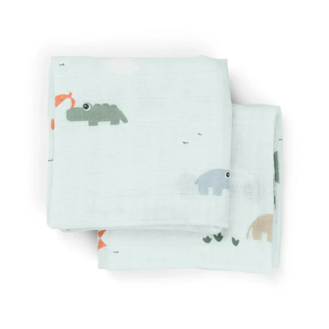 Pack 2 Muselinas Pequeñas - Playground - Azul | Done by deer