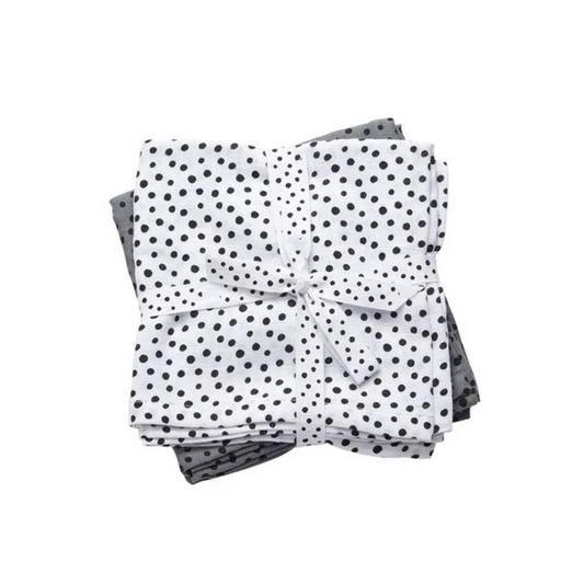 Pack 2 Muselinas Pequeñas - Happy Dots - Gris | Done by deer