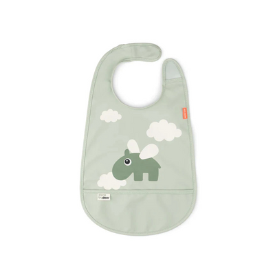 Babero con Velcro Happy Clouds - Verde