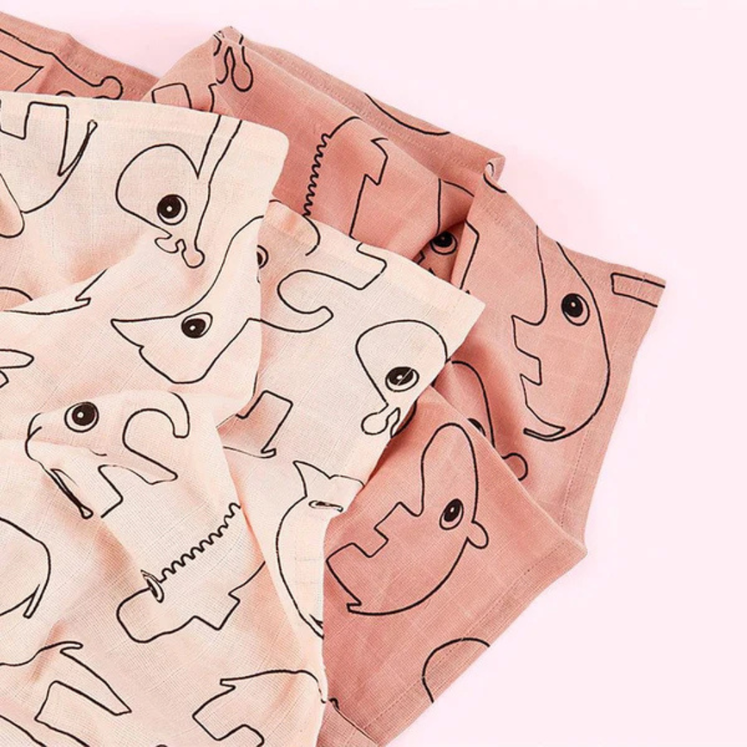 Pack 3 Muselinas Pequeñas GOTS - Deer Friends - Rosa | Done by deer