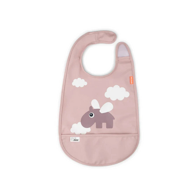 Babero con Velcro Happy Clouds - Rosa