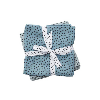 Pack 2 Muselinas Pequeñas - Happy Dots - Azul | Done by deer