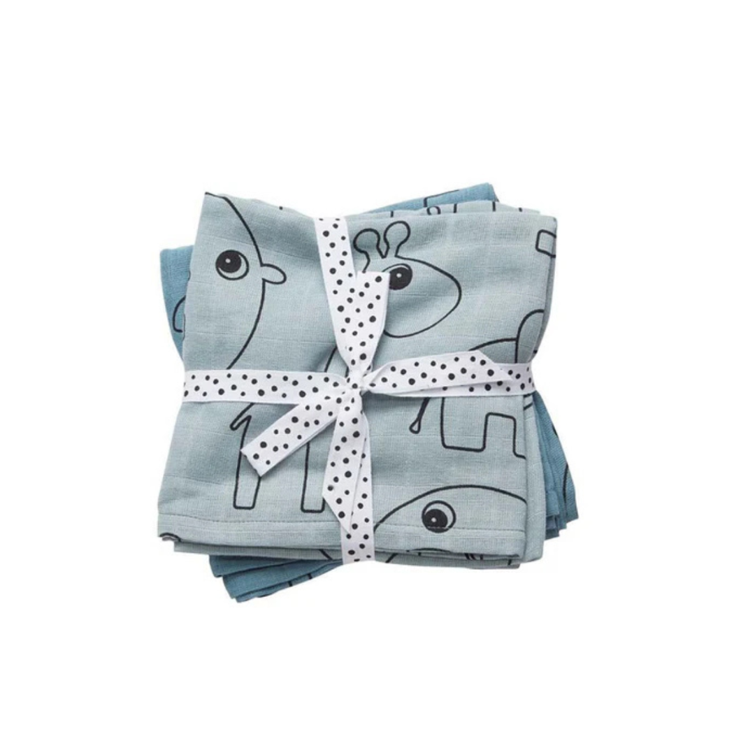 Pack 2 Muselinas Pequeñas - Contour - Azul | Done by deer