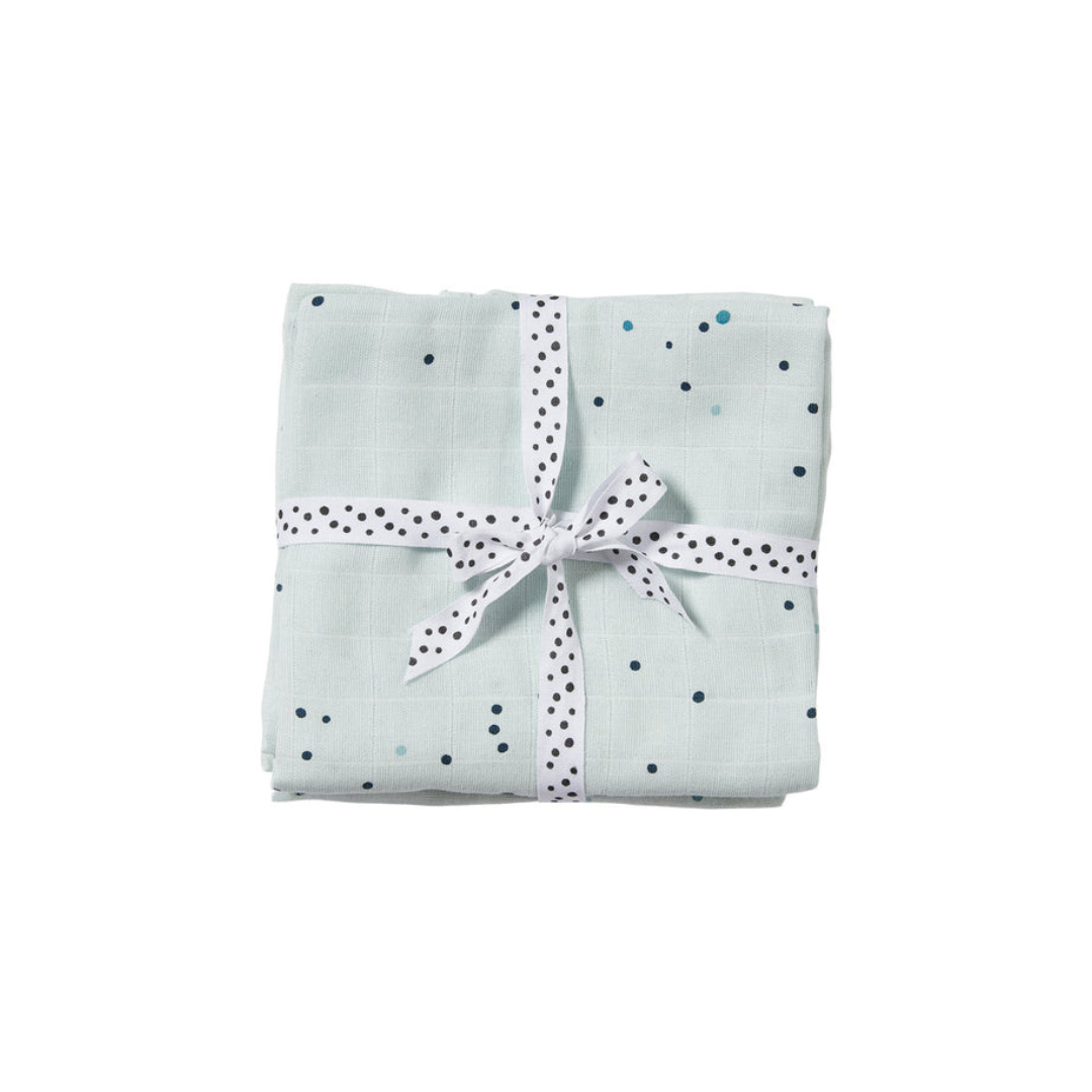 Pack 2 Muselinas Pequeñas - Dreamy Dots - Azul | Done by deer