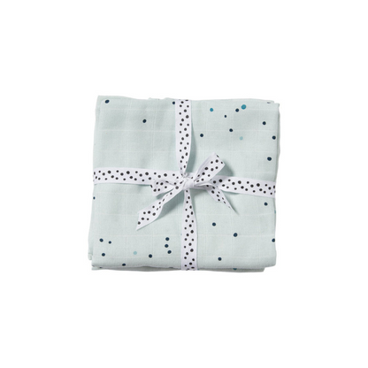 Pack 2 Muselinas Pequeñas - Dreamy Dots - Azul | Done by deer