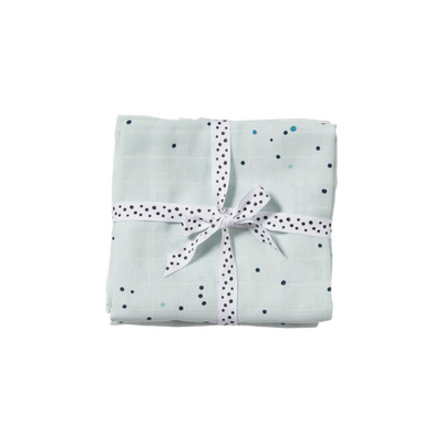 Pack 2 Muselinas Pequeñas - Dreamy Dots - Azul | Done by deer