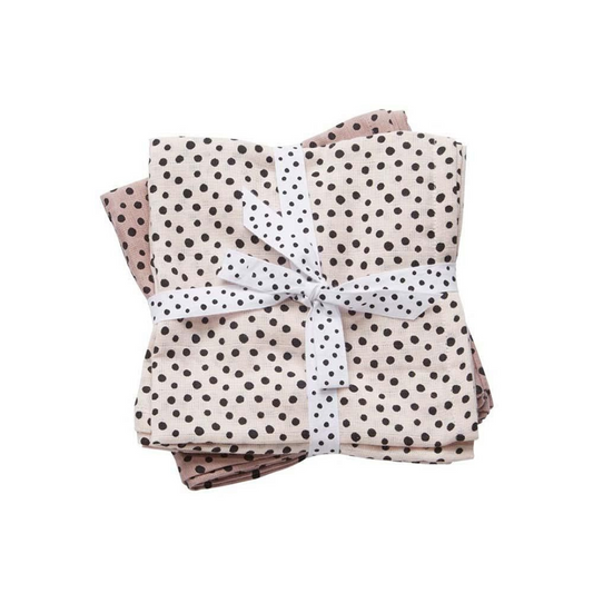 Set 2 Mantas Muselina Happy Dots - Rosa