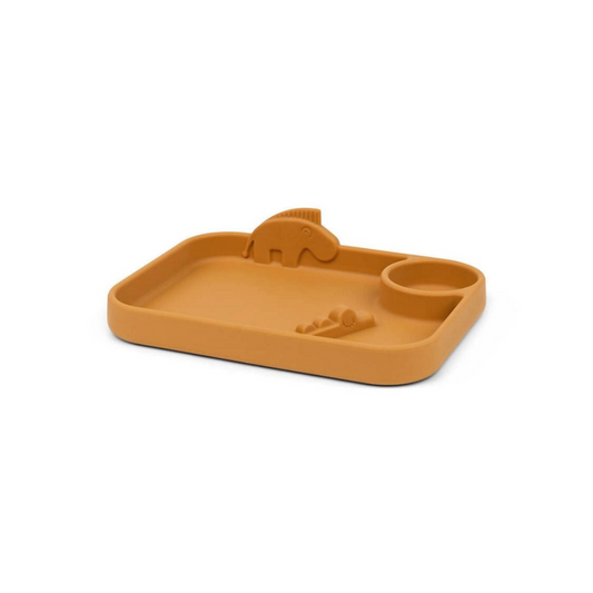 Plato con Compartimientos Peekaboo Deer Friends - Mostaza