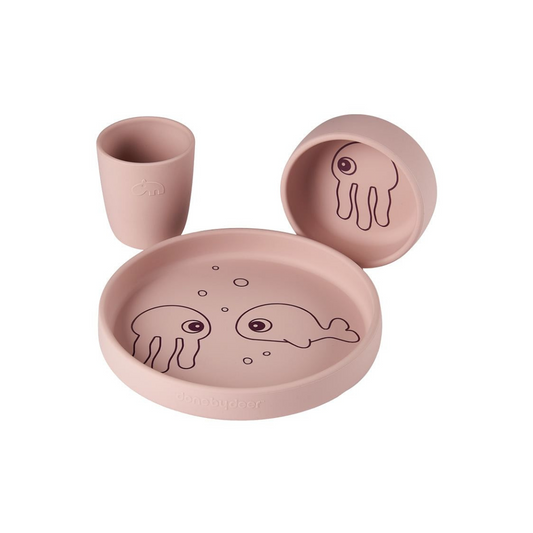 Set de Comida de Silicona Sea Friends - Rosa | Done by deer