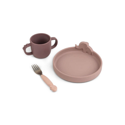 Set de Comida Peekaboo Deer Friends - Rosa Viejo