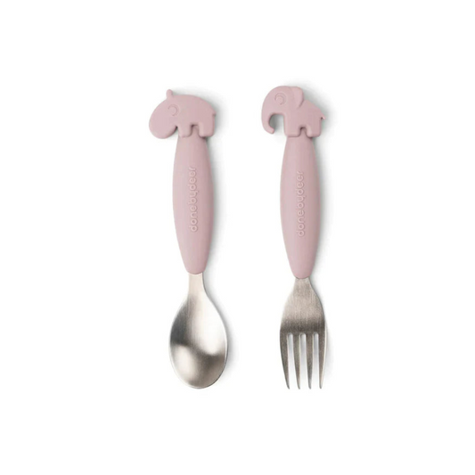 Set de Cuchara y Tenedor Deer Friends - Rosa