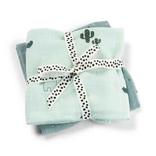 Set de 2 Muselinas Pequeñas Lalee - Azul