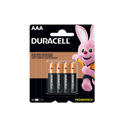 Pilas AAA - Pack de 4 unidades | Duracell