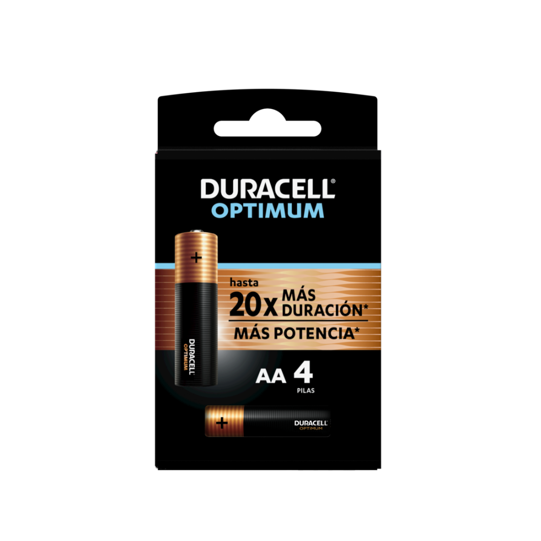 Pilas Optimum AA - Pack de 4 unidades | Duracell