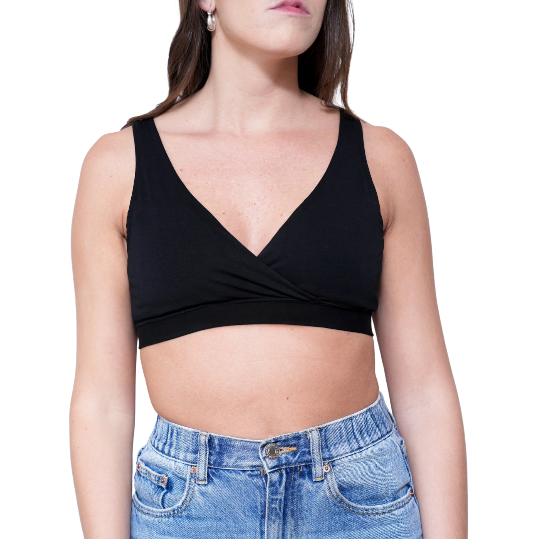 Sostén de Lactancia Absorbente Tipo Peto - Negro | Easy Milk