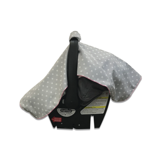 Cubre Huevo de Lona - Gris Estrellas / Orilla Rosado | Algodones