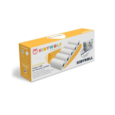 Pack de 5 rollos de Papel Térmico Autoadhesivo para Cámara de Foto con Impresión | Kidywolf