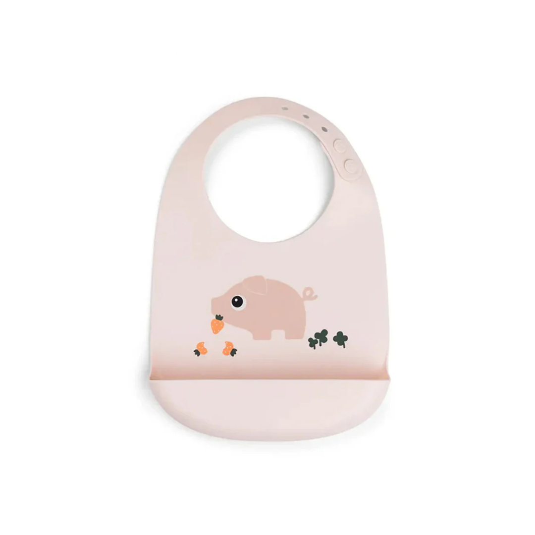 Babero de Silicona - Pigee Rosa | Done by deer