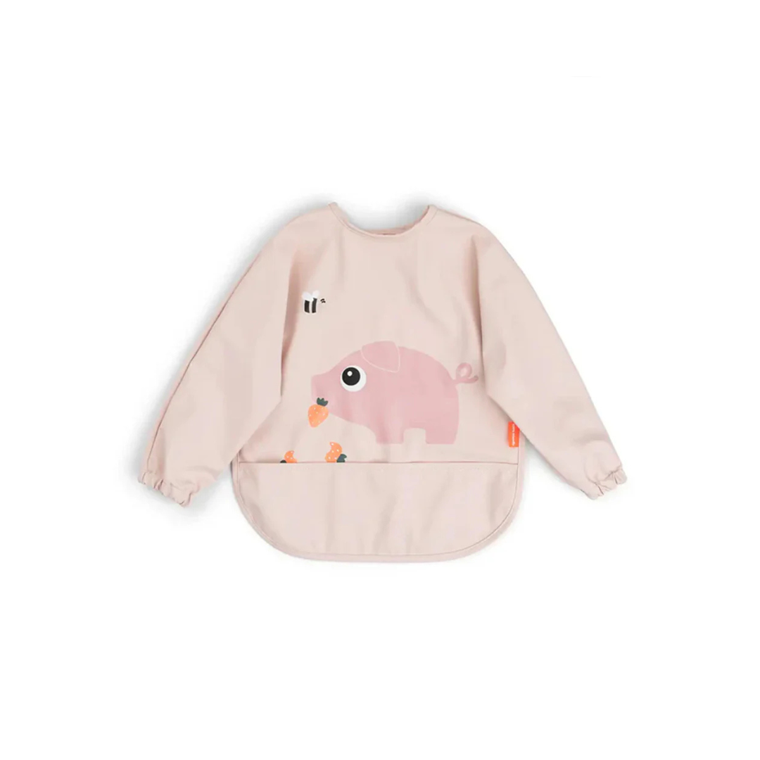 Babero Grande con Mangas y Bolsillo - Tiny Farm - Rosa | Done by deer