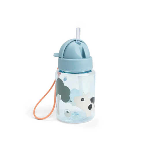 Botella con Bombilla - Tiny Farm - Azul | Done by deer