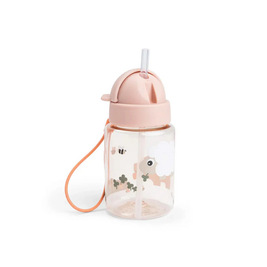 Botella con Bombilla - Tiny Farm - Rosa | Done by deer