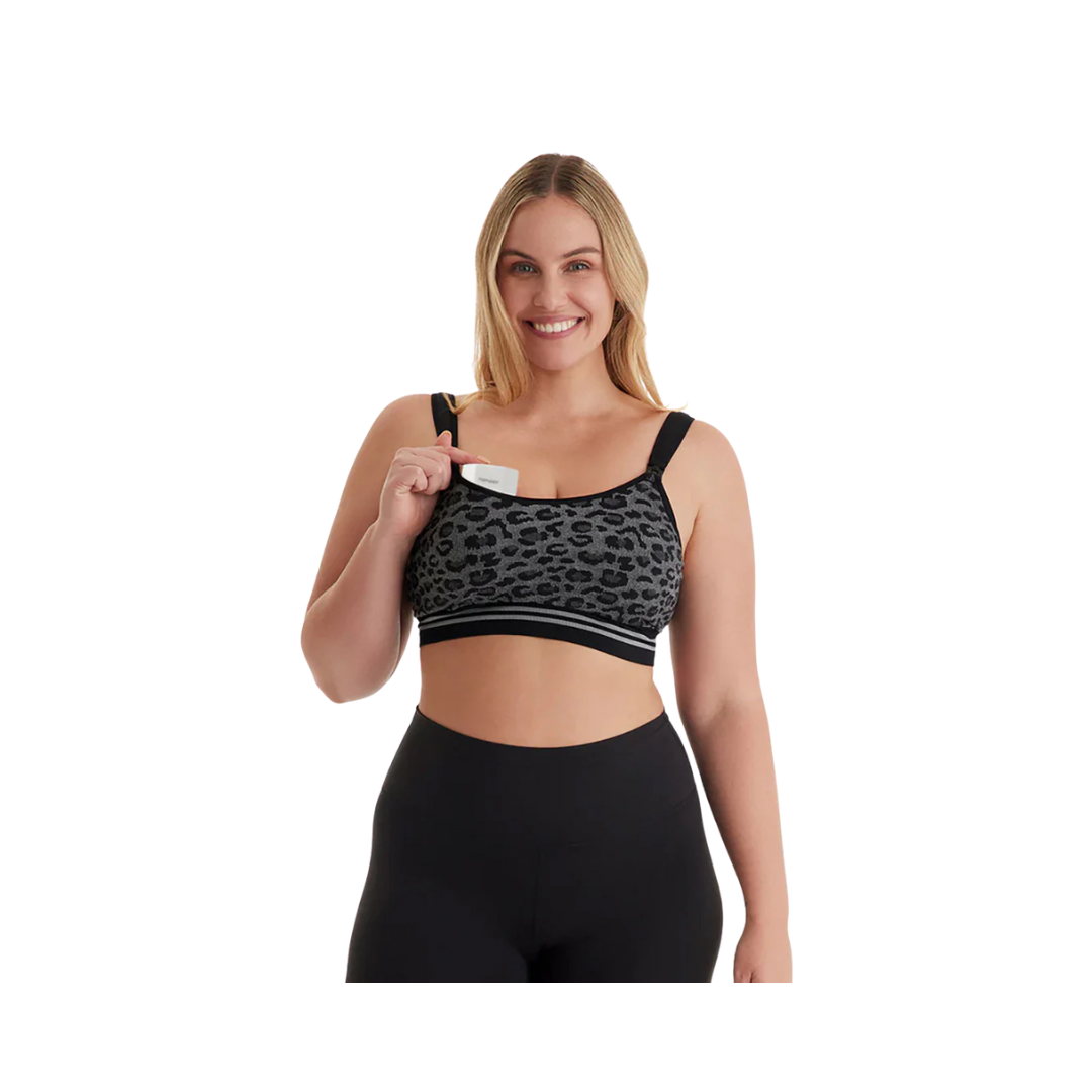 Sostén de Lactancia 4 en 1 - Leopardo Negro | MomCozy