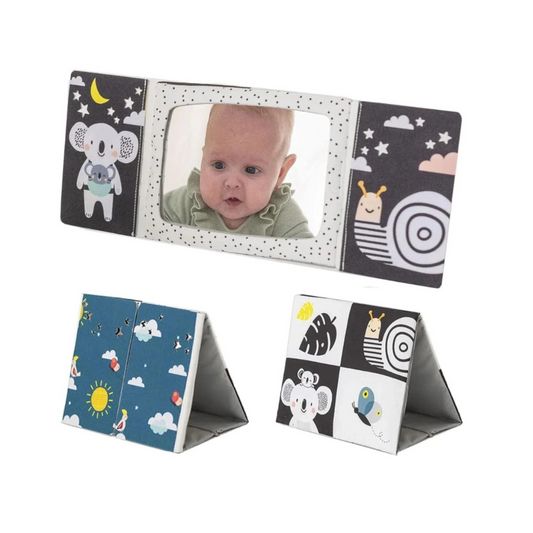 Libro y Espejo Blanco y Negro Tummy Time | Taf Toys