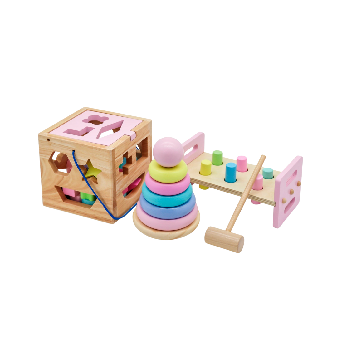 Set Infantil de Madera Josefa - Rosado | Form Design