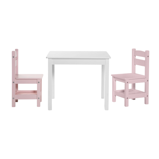 Pack Kids 1 Mesa 2 Sillas Olivia - Blanco/Rosado | Form Design