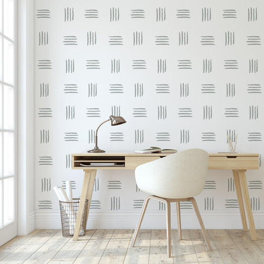 Decorative Wall Stickers - Greenish Gray Lines