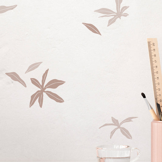 Stickers Decorativos Para Muros - Flor Silueta Palo Rosa | Murami