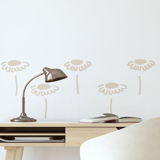 Stickers Decorativos Para Muros - Gerbera Crema | Murami