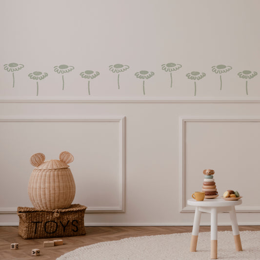 Stickers Decorativos Para Muros - Gerbera Verde Cracked | Murami