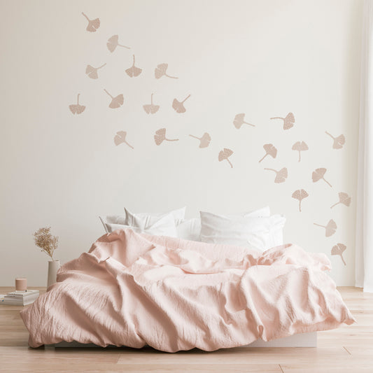 Stickers Decorativos Para Muros - Gingko Crema Dúo | Murami