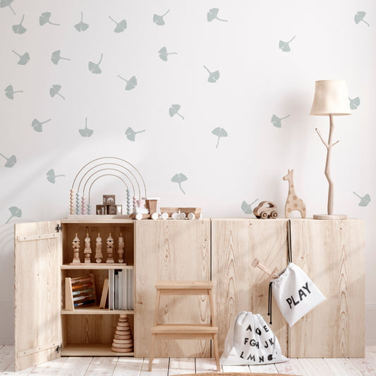Stickers Decorativos Para Muros - Gingko Verde Agua | Murami