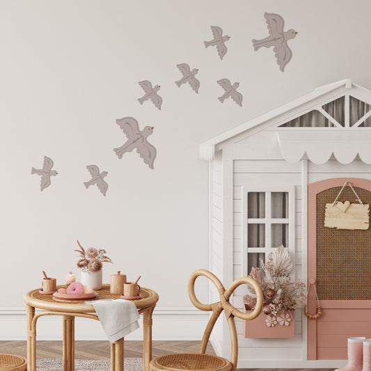 Stickers Decorativos Para Muros - Pajarito Rosado | Murami