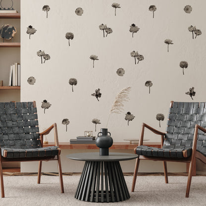 Decorative Wall Stickers - Sepia Peonies