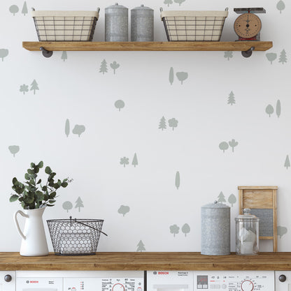 Decorative Wall Stickers - Aquamarine Grey Conifers