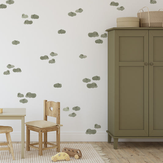 Stickers Decorativos Para Muros - Nubes Verde | Murami