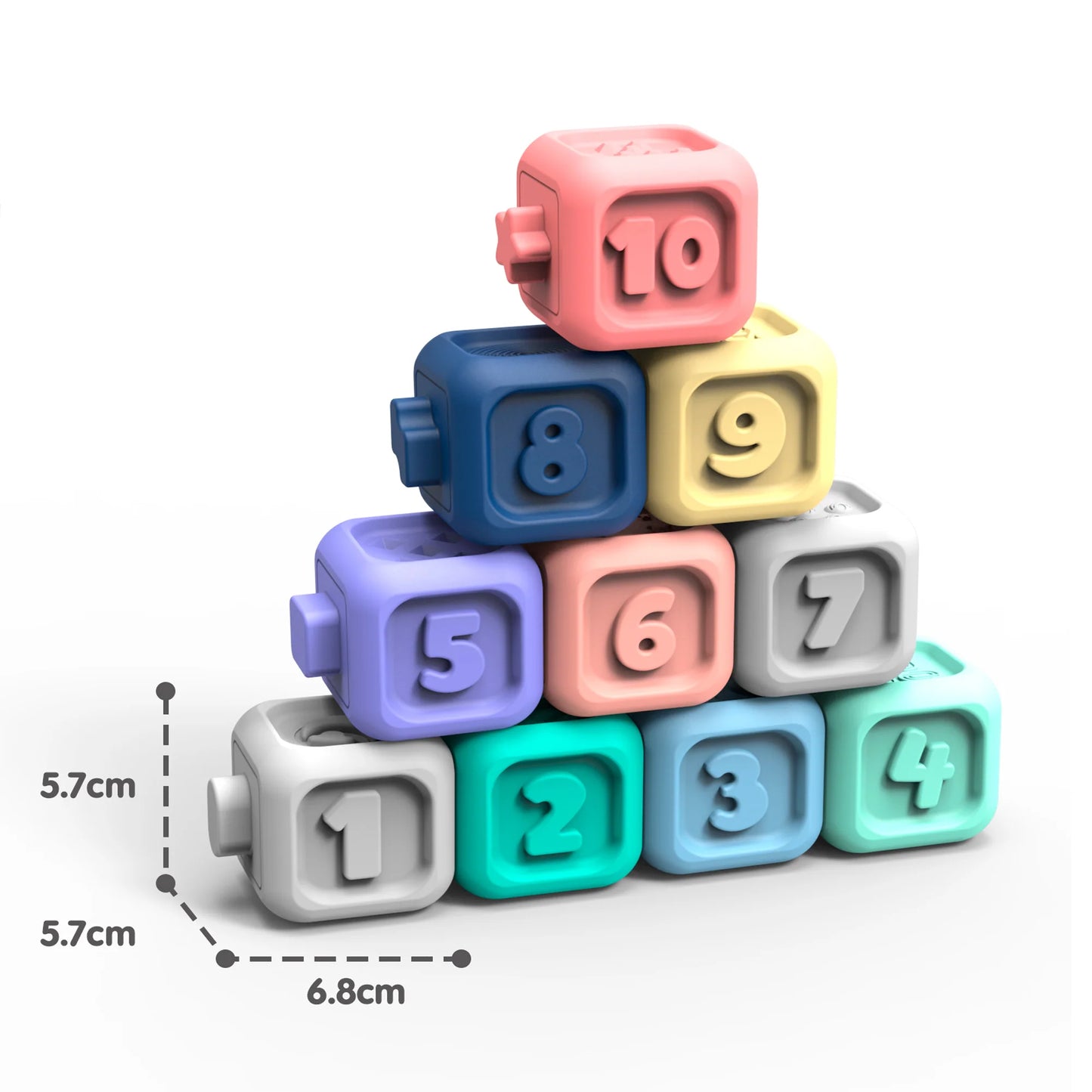 Bloques Cuadrados Pastel - 10 Piezas | Grasp