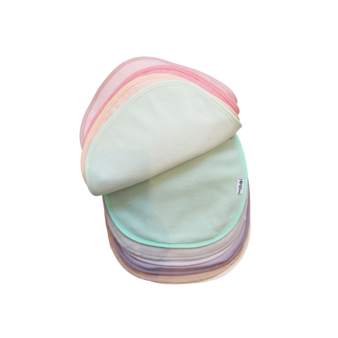 Pack 10 Baberos Impermeables - Rosa Pastel | Green Sprouts