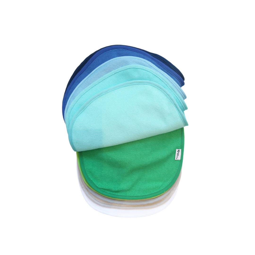 Pack 10 Baberos Impermeables - Azul | Green Sprouts