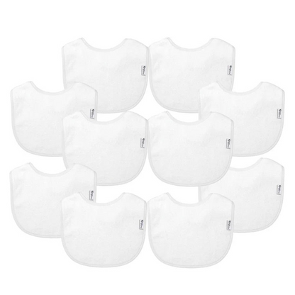 Pack 10 Baberos Impermeables - Blanco | Green Sprouts