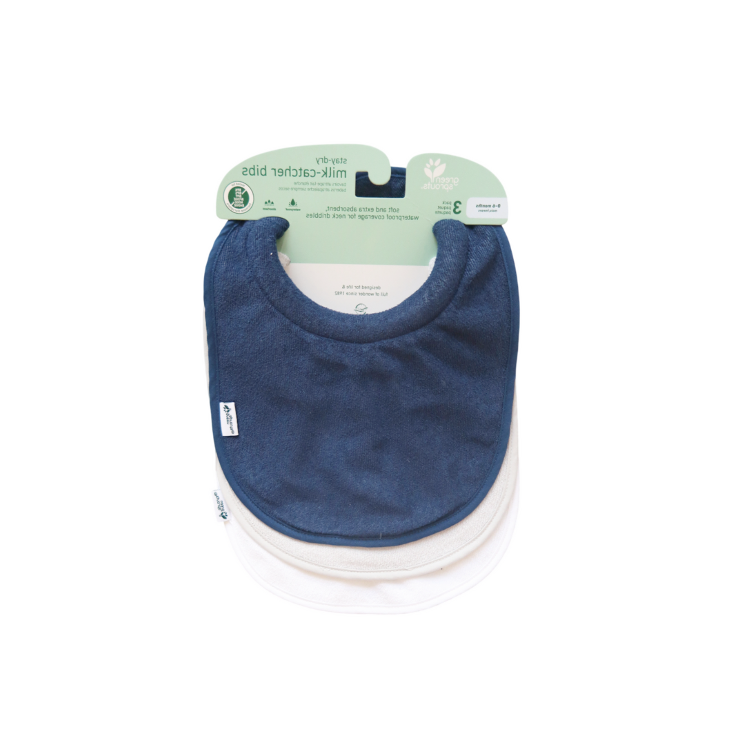 Pack 3 Baberos Impermeables Con Cuello - Azul | Green Sprouts