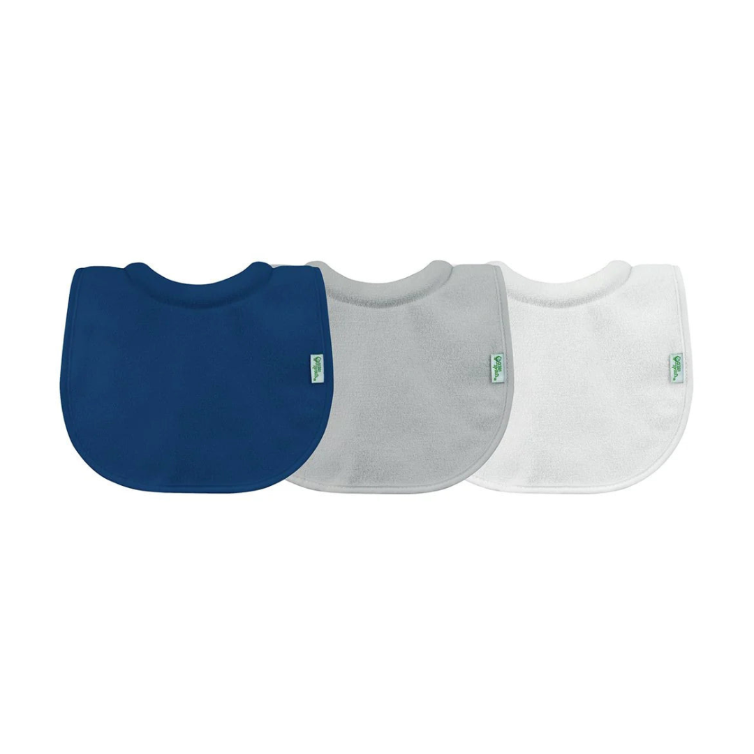 Pack 3 Baberos Impermeables Con Cuello - Azul | Green Sprouts