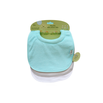 Pack 3 Baberos Impermeables Con Cuello - Aqua | Green Sprouts