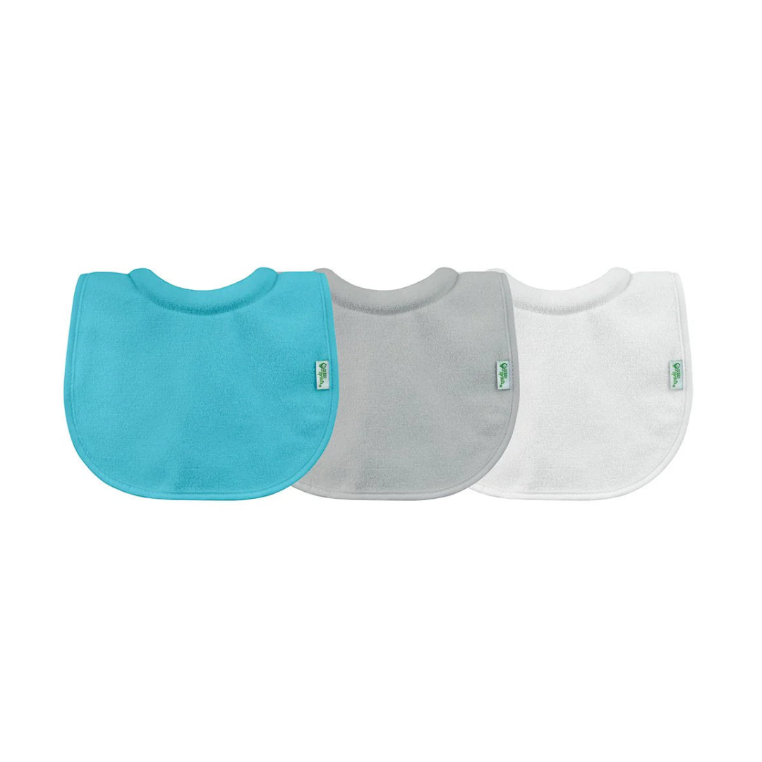 Pack 3 Baberos Impermeables Con Cuello - Aqua | Green Sprouts